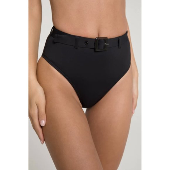 NEW Good American Showoff Belted High Waist Bikini Bottom in Black Sz. XS - Picture 2 of 5